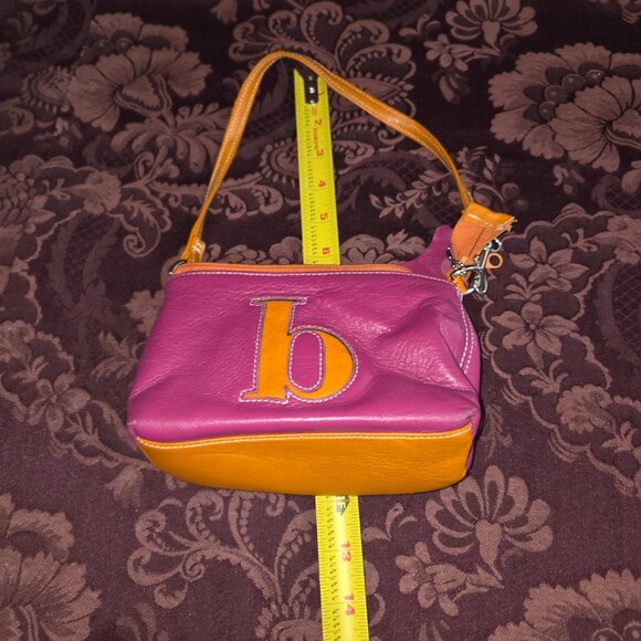 "B" Initial Leather Purse Jam by Jana Feifer Magneta & Orange - Picture 7 of 7
